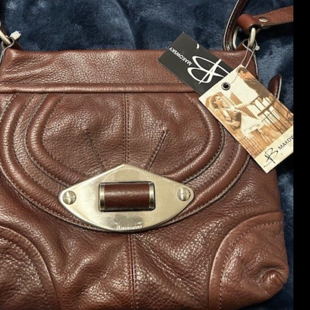 B MAKOWSKY SANTIAGO X BODY ORGANIZER BAG- leather
